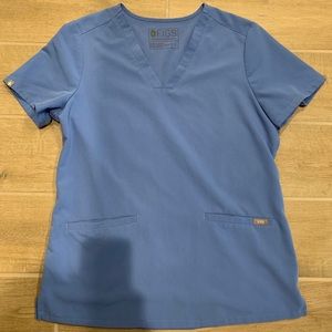 Figs S Casma Scrub Top in Ceil Blue